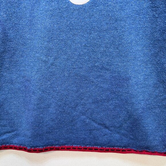 C.J. Banks Womens Holiday Sweater Size X Blue Christmas Snowman Hand Embroidered - Picture 12 of 12